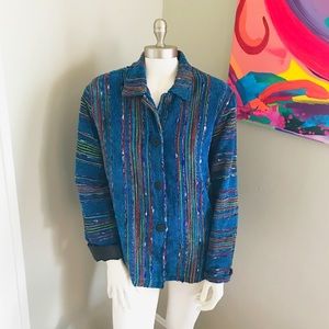 Vintage Julia Kim Multicolor Striped Blazer